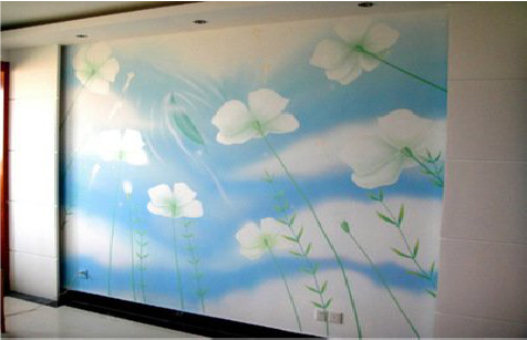  茶陵画墙绘怎么画好白云的蓬松感？