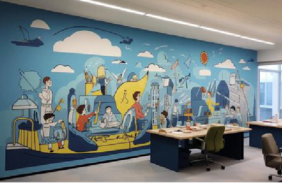  茶陵办公室墙绘的特点。