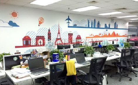  茶陵教你设计办公室墙绘的方法。