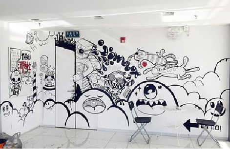  茶陵手绘墙并非传统涂鸦。